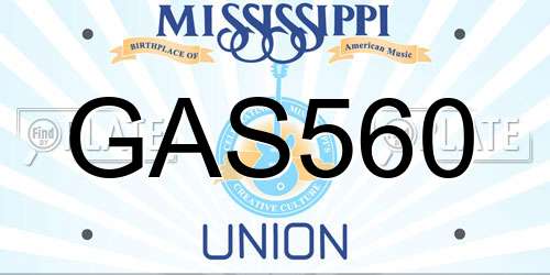 GAS560 Mississippi License Plate