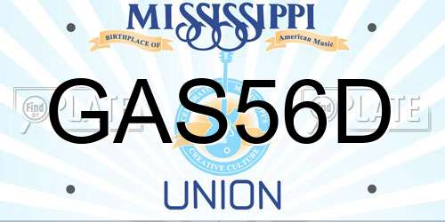 GAS56D Mississippi License Plate
