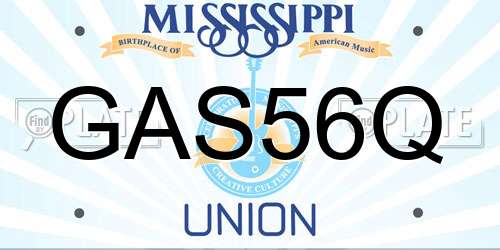 GAS56Q Mississippi License Plate