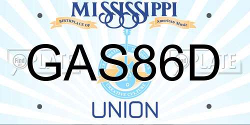 GAS86D Mississippi License Plate