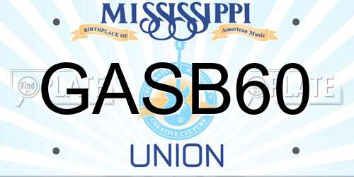 GASB60 Mississippi License Plate