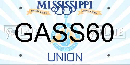 GASS60 Mississippi License Plate