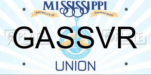 GASSVR Mississippi License Plate