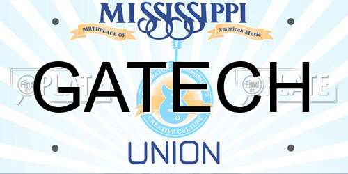 GATECH Mississippi License Plate