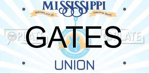 GATES Mississippi License Plate
