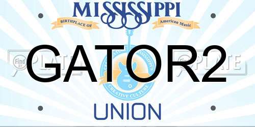 GATOR2 Mississippi License Plate