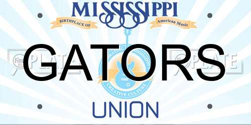 GATORS Mississippi License Plate