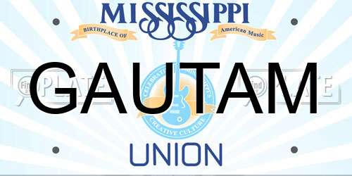 GAUTAM Mississippi License Plate