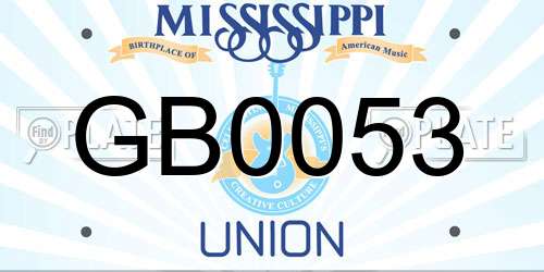 GB0053 Mississippi License Plate