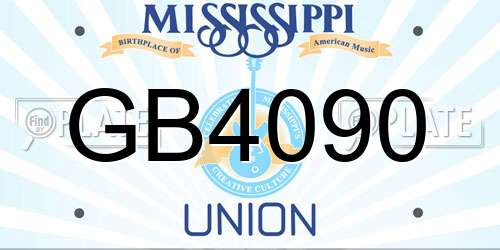 GB4090 Mississippi License Plate