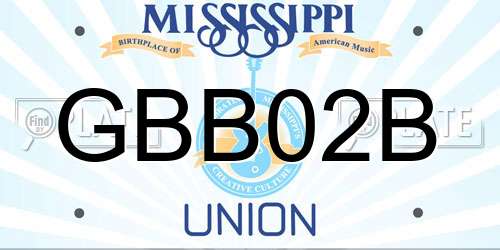 GBB02B Mississippi License Plate