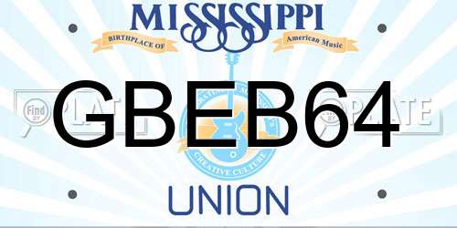 GBEB64 Mississippi License Plate
