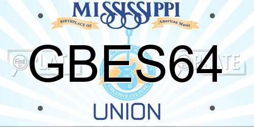 GBES64 Mississippi License Plate