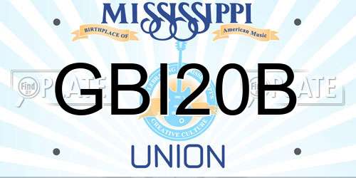 GBI20B Mississippi License Plate