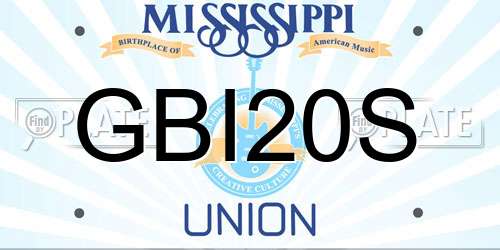 GBI20S Mississippi License Plate