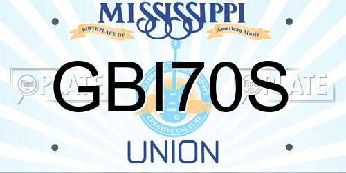 GBI70S Mississippi License Plate