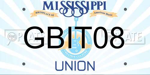 GBIT08 Mississippi License Plate