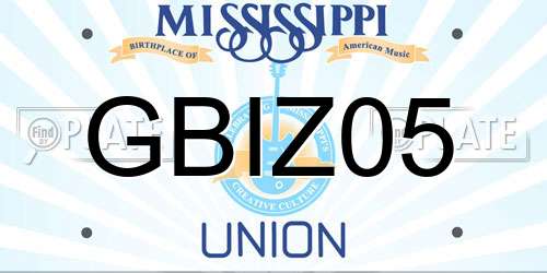 GBIZ05 Mississippi License Plate