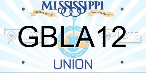 GBLA12 Mississippi License Plate