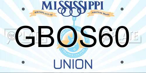 GBOS60 Mississippi License Plate
