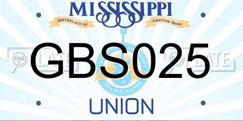 GBS025 Mississippi License Plate