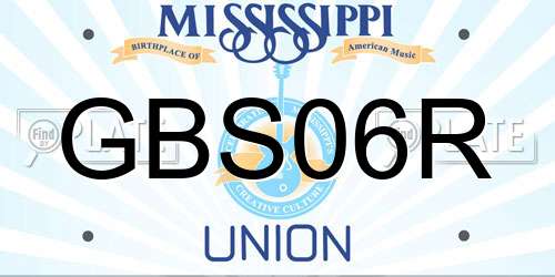 GBS06R Mississippi License Plate