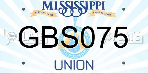 GBS075 Mississippi License Plate