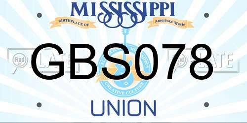GBS078 Mississippi License Plate