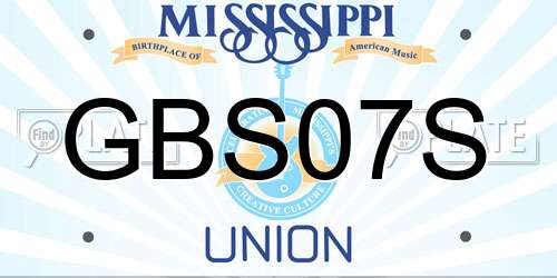 GBS07S Mississippi License Plate