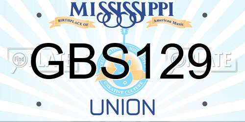 GBS129 Mississippi License Plate