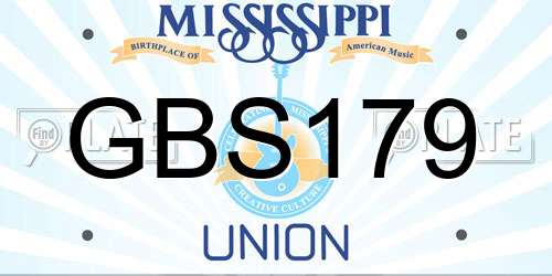 GBS179 Mississippi License Plate