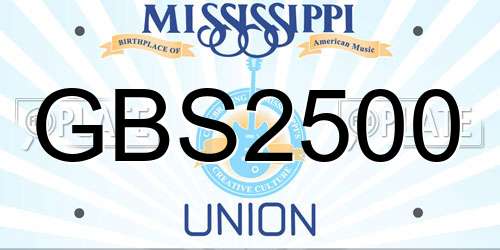 GBS2500 Mississippi License Plate