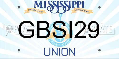 GBSI29 Mississippi License Plate