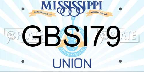GBSI79 Mississippi License Plate