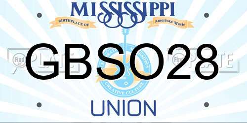 GBSO28 Mississippi License Plate