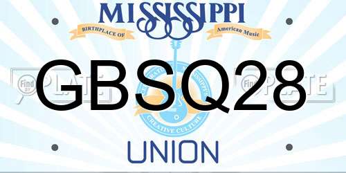 GBSQ28 Mississippi License Plate