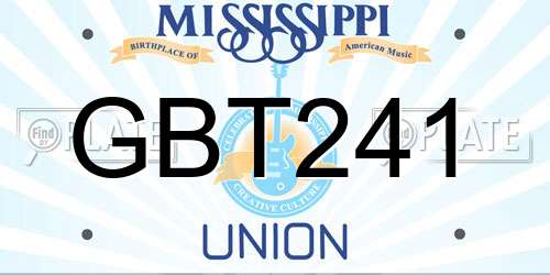 GBT241 Mississippi License Plate