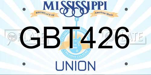 GBT426 Mississippi License Plate