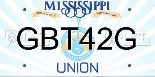 GBT42G Mississippi License Plate