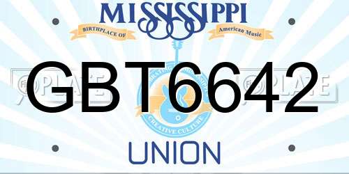 GBT6642 Mississippi License Plate