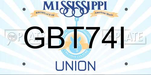 GBT74I Mississippi License Plate