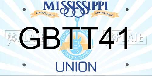 GBTT41 Mississippi License Plate
