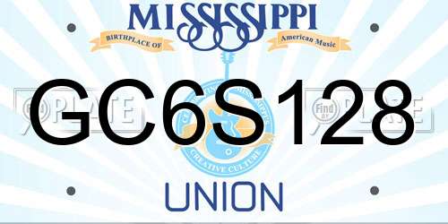 GC6S128 Mississippi License Plate