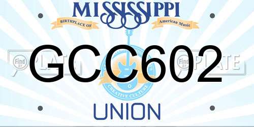 GCC602 Mississippi License Plate