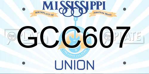 GCC607 Mississippi License Plate