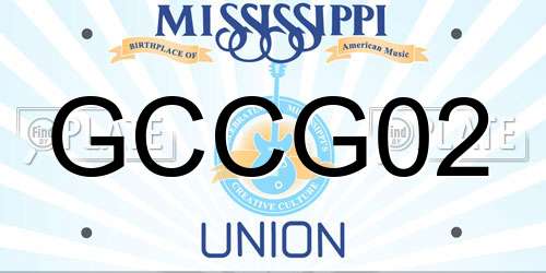 GCCG02 Mississippi License Plate