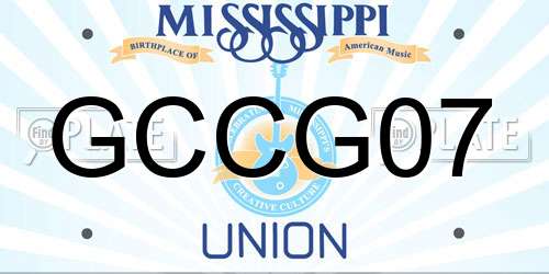 GCCG07 Mississippi License Plate