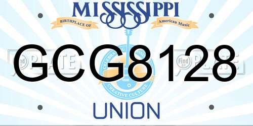 GCG8128 Mississippi License Plate