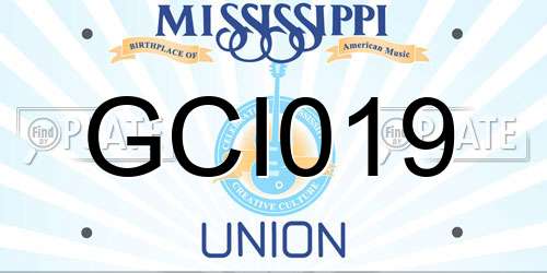 GCI019 Mississippi License Plate