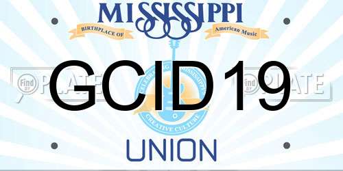 GCID19 Mississippi License Plate